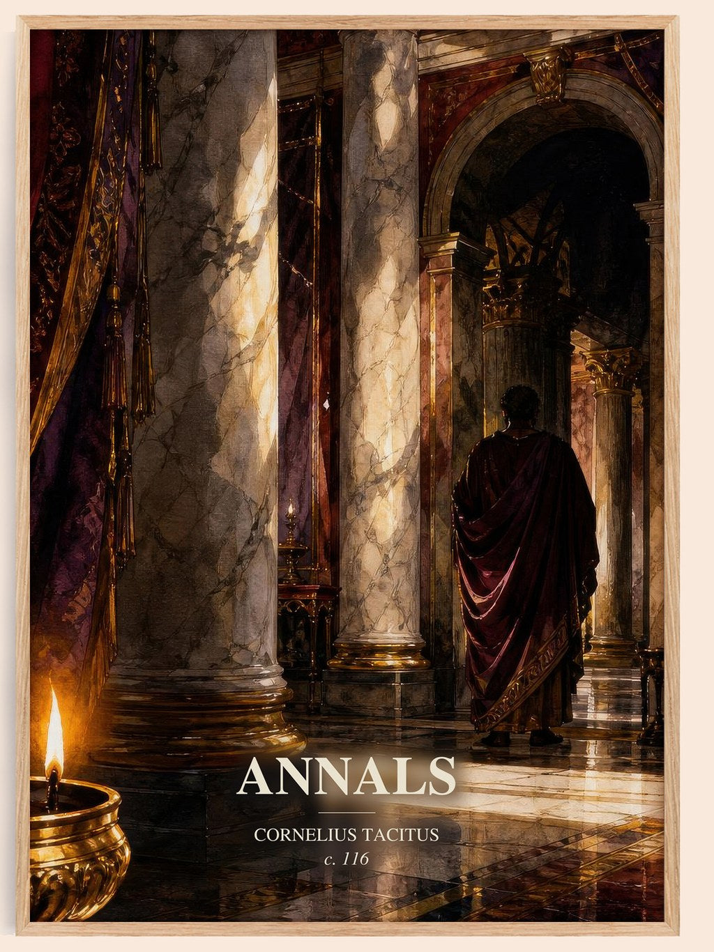 Annals watercolour book poster by Cornelius Tacitus – framed literary art print