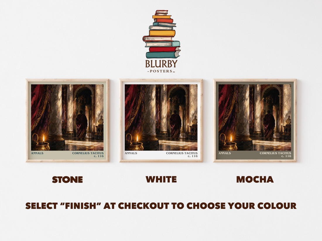 Annals literary print framed by window – Stone, White and Mocha square prints side by side – choose your colour