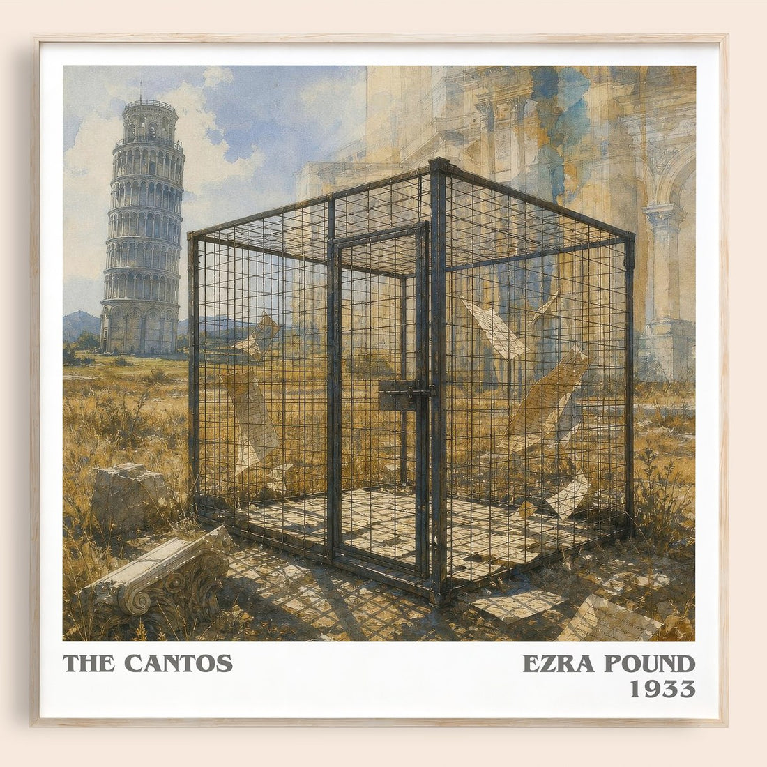 The Cantos literary book poster by Ezra Pound – framed literary art print