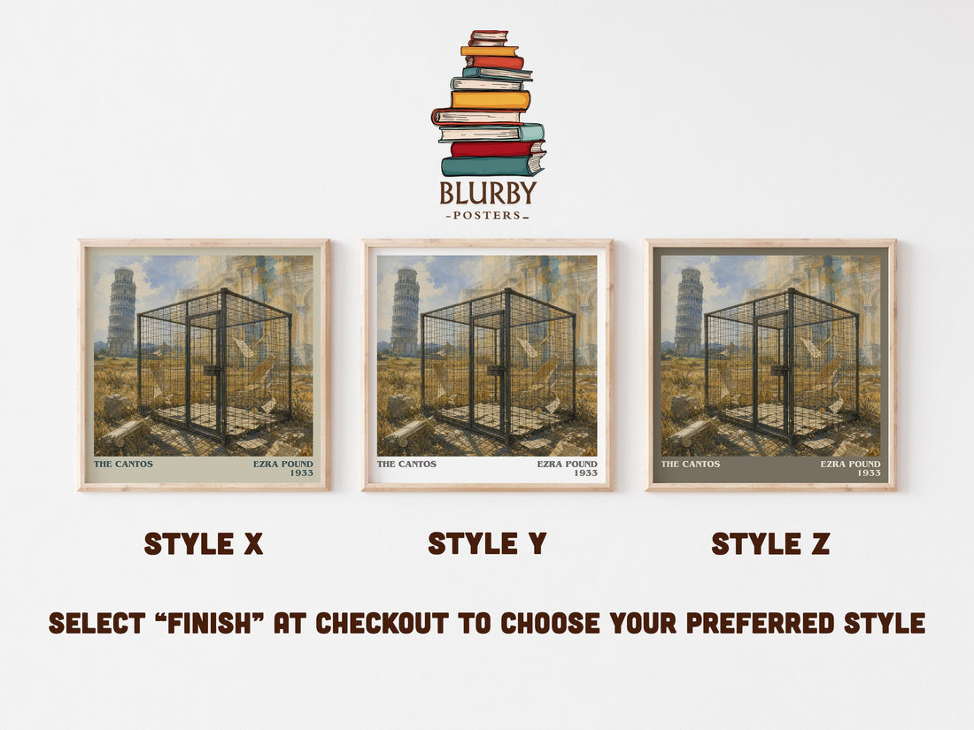 The Cantos literary print in frame leaning in hallway – poetry wall art (mockup)