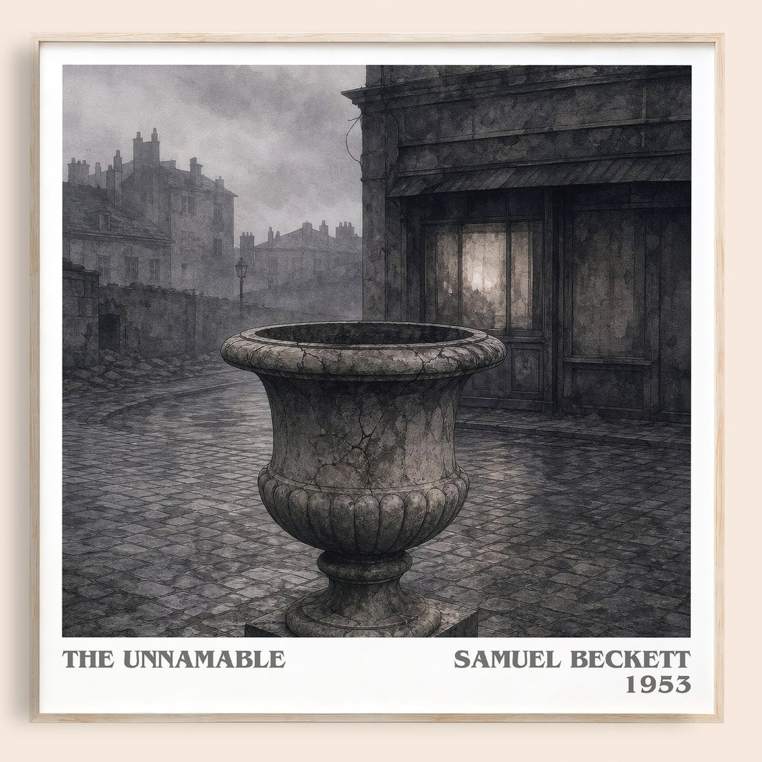 The Unnamable literary book poster by Samuel Beckett – framed literary art print
