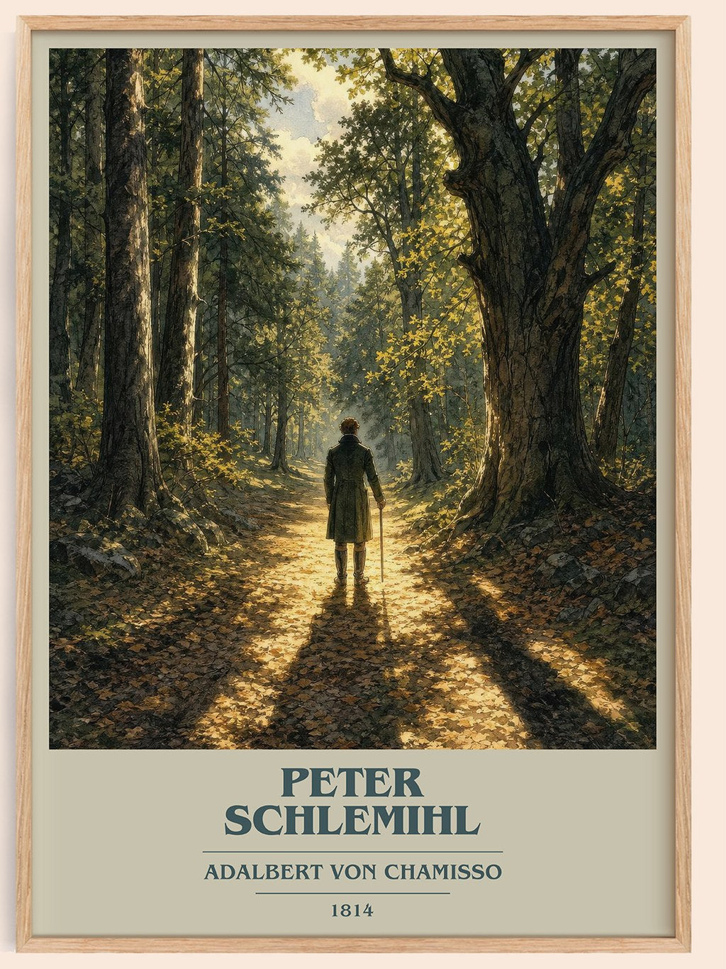 Peter Schlemihl book cover book poster by Adalbert von Chamisso – framed literary art print