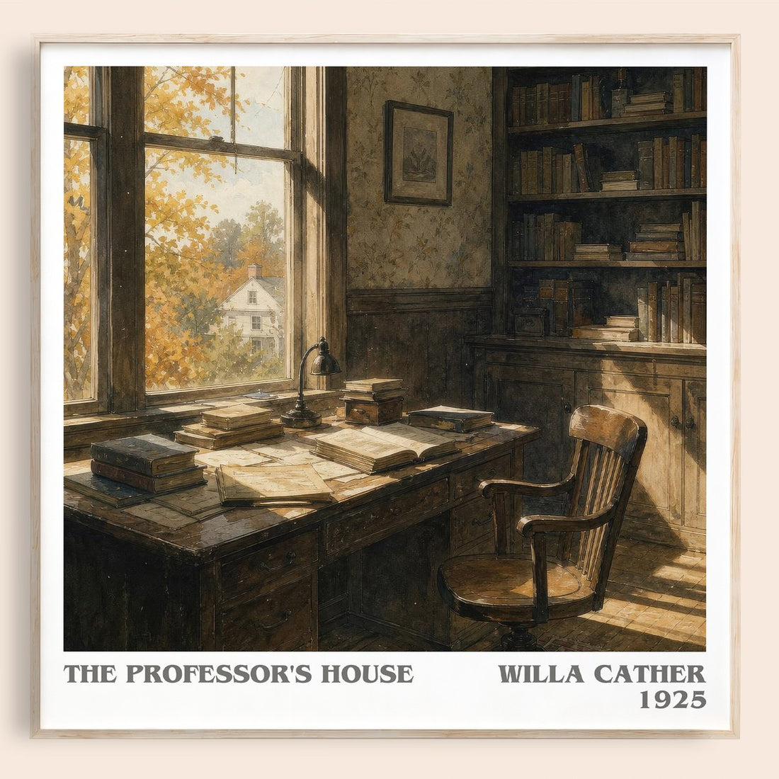 The Professor's House literary book poster by Willa Cather – framed literary art print