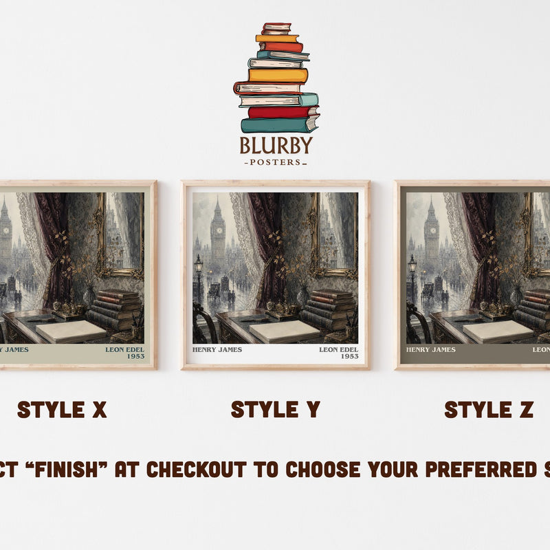 Henry James literary print in frame leaning in hallway – non fiction wall art