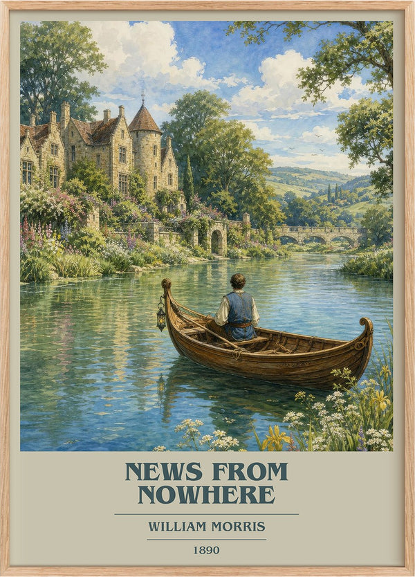 News from Nowhere Book Cover Poster by William Morris