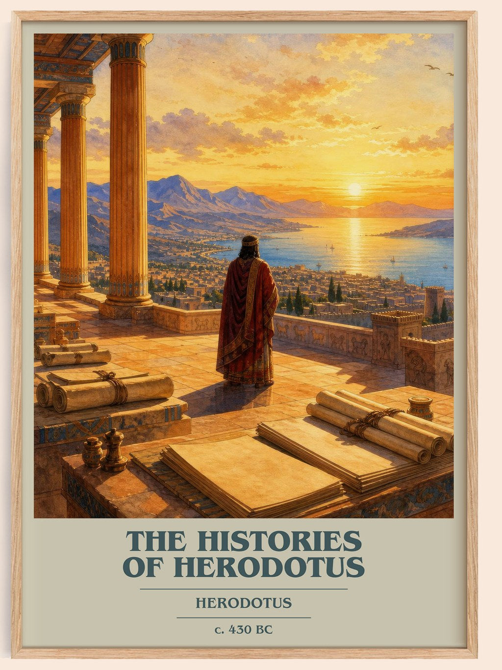 The Histories of Herodotus book cover book poster by Herodotus – framed literary art print