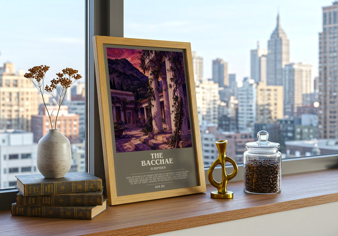 The Bacchae bookish poster colour and style options – Euripides book art