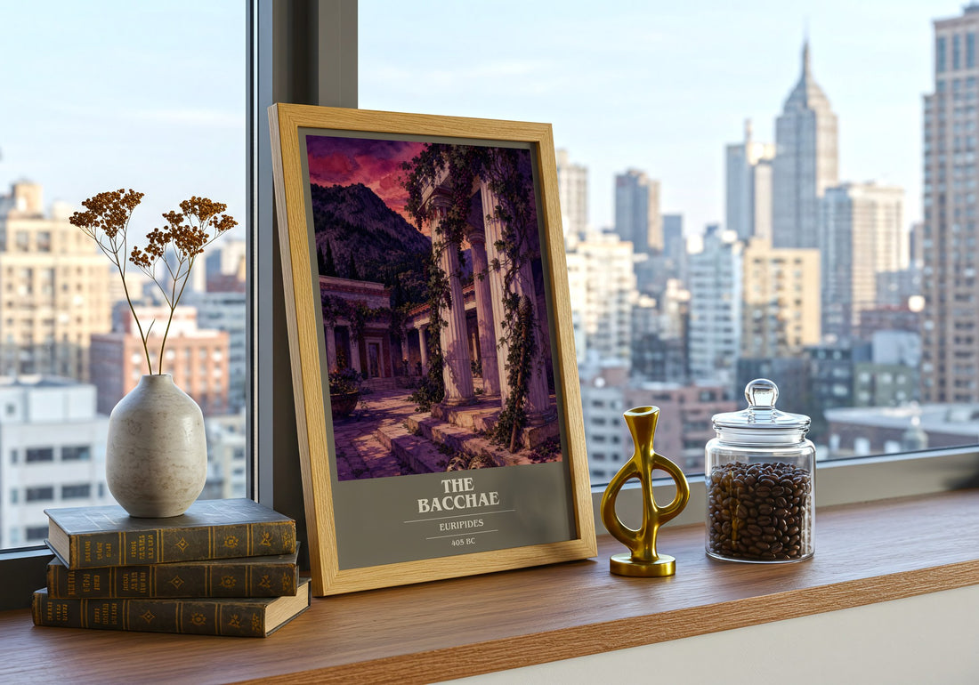 The Bacchae book cover poster colour and style options – Euripides book art