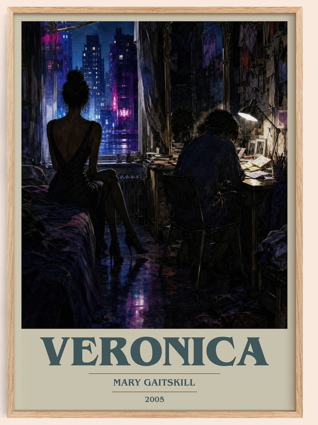 Veronica book cover book poster by Mary Gaitskill – framed literary art print