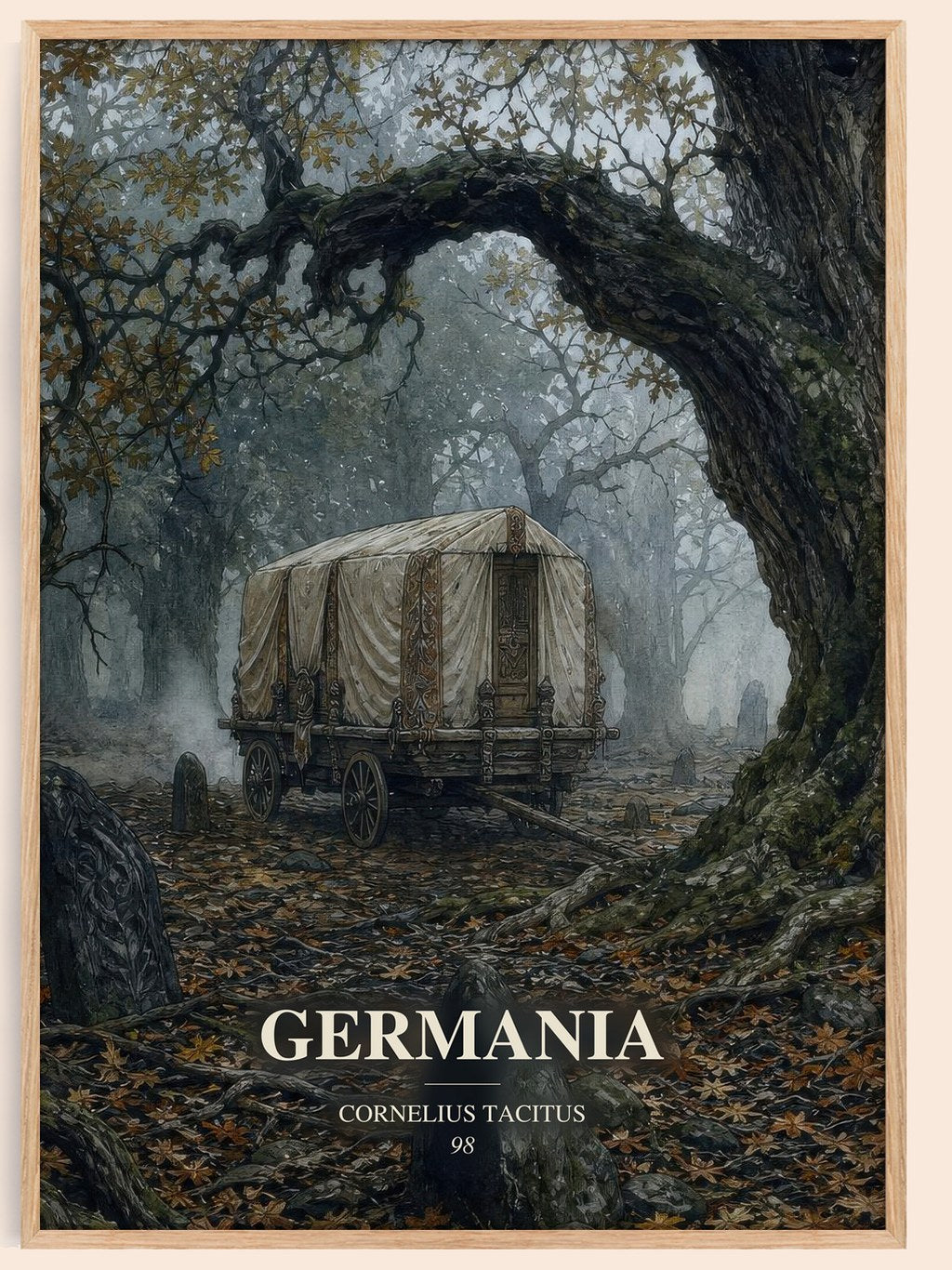 Germania watercolour book poster by Cornelius Tacitus – framed literary art print