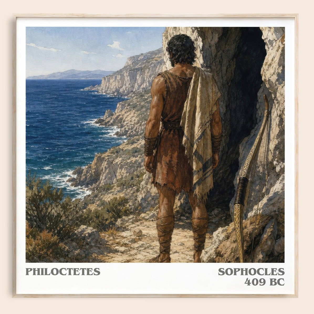 Philoctetes literary book poster by Sophocles – framed literary art print