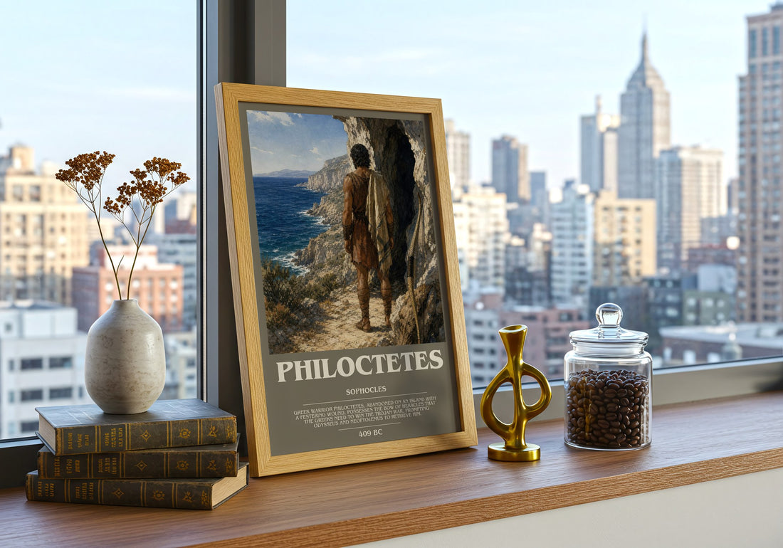 Philoctetes bookish poster colour and style options – Sophocles book art
