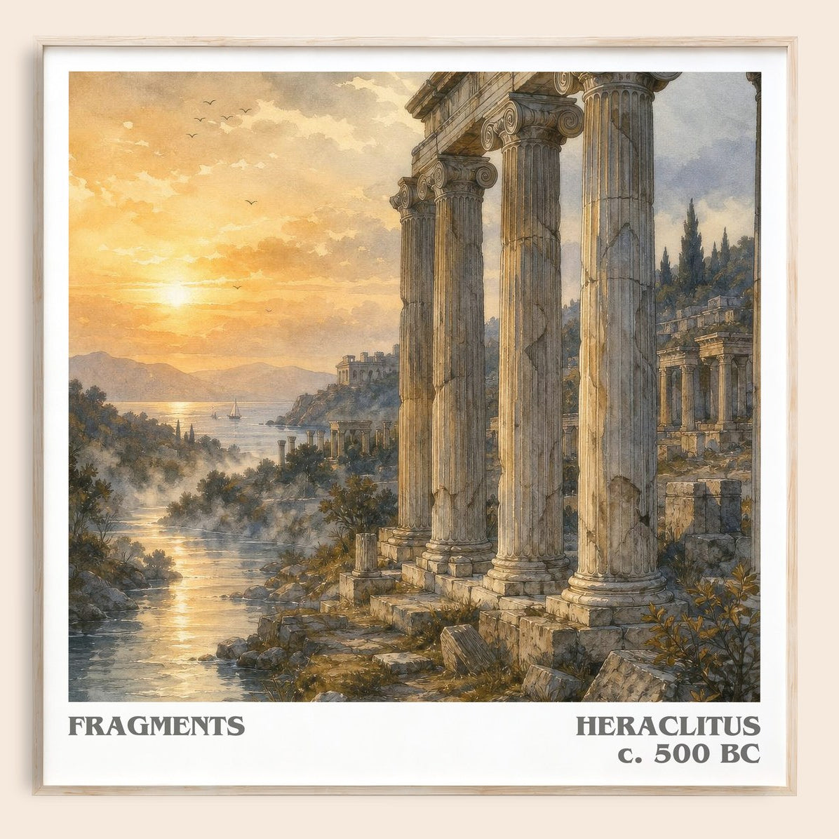 Fragments literary book poster by Heraclitus – framed literary art print