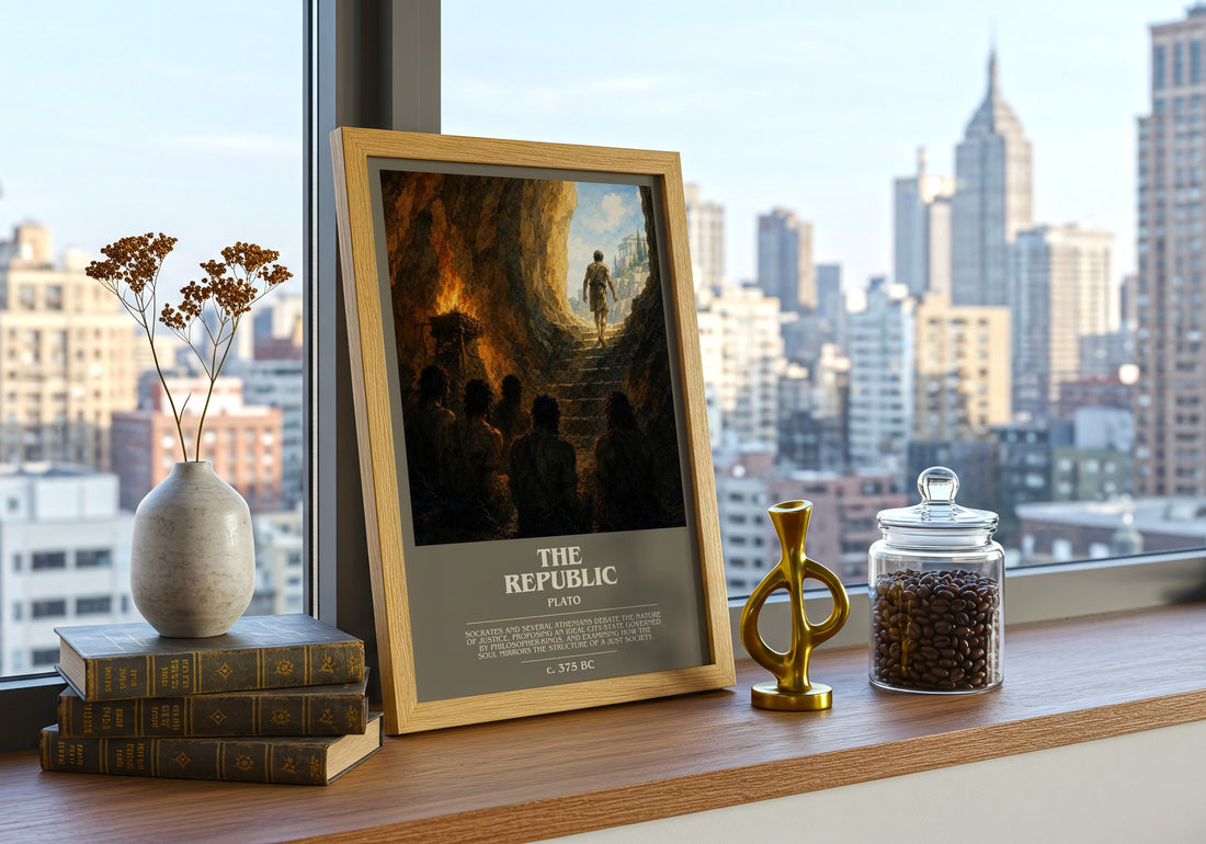 The Republic bookish poster colour and style options – Plato book art