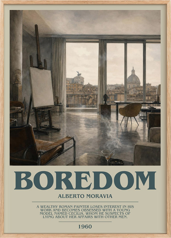 Boredom Bookish Wall Art by Alberto Moravia