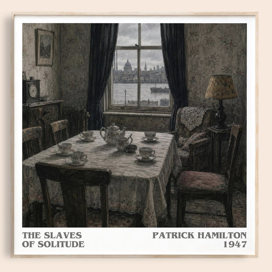 The Slaves of Solitude literary book poster by Patrick Hamilton – framed literary art print