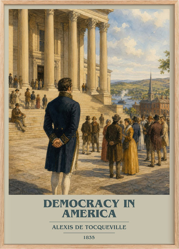 Democracy in America Book Cover Poster by Alexis de Tocqueville