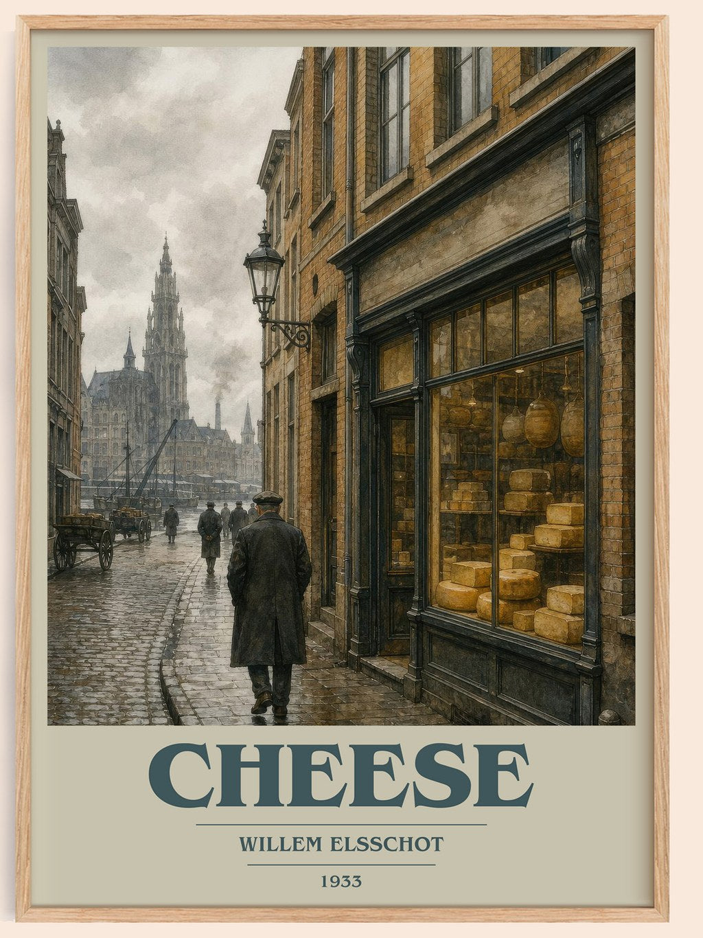 Cheese book cover book poster by Willem Elsschot – framed literary art print
