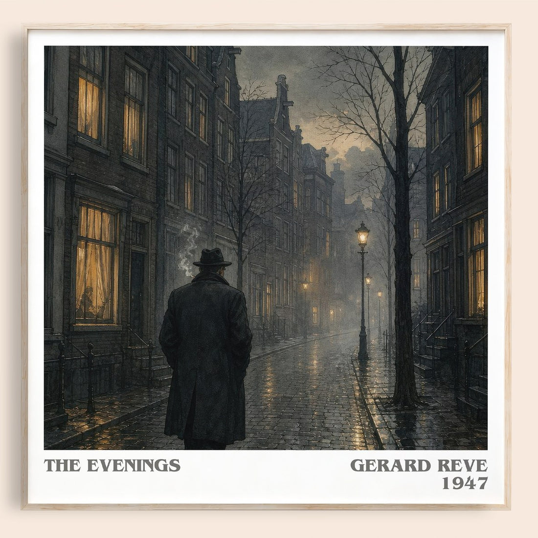 The Evenings literary book poster by Gerard Reve – framed literary art print