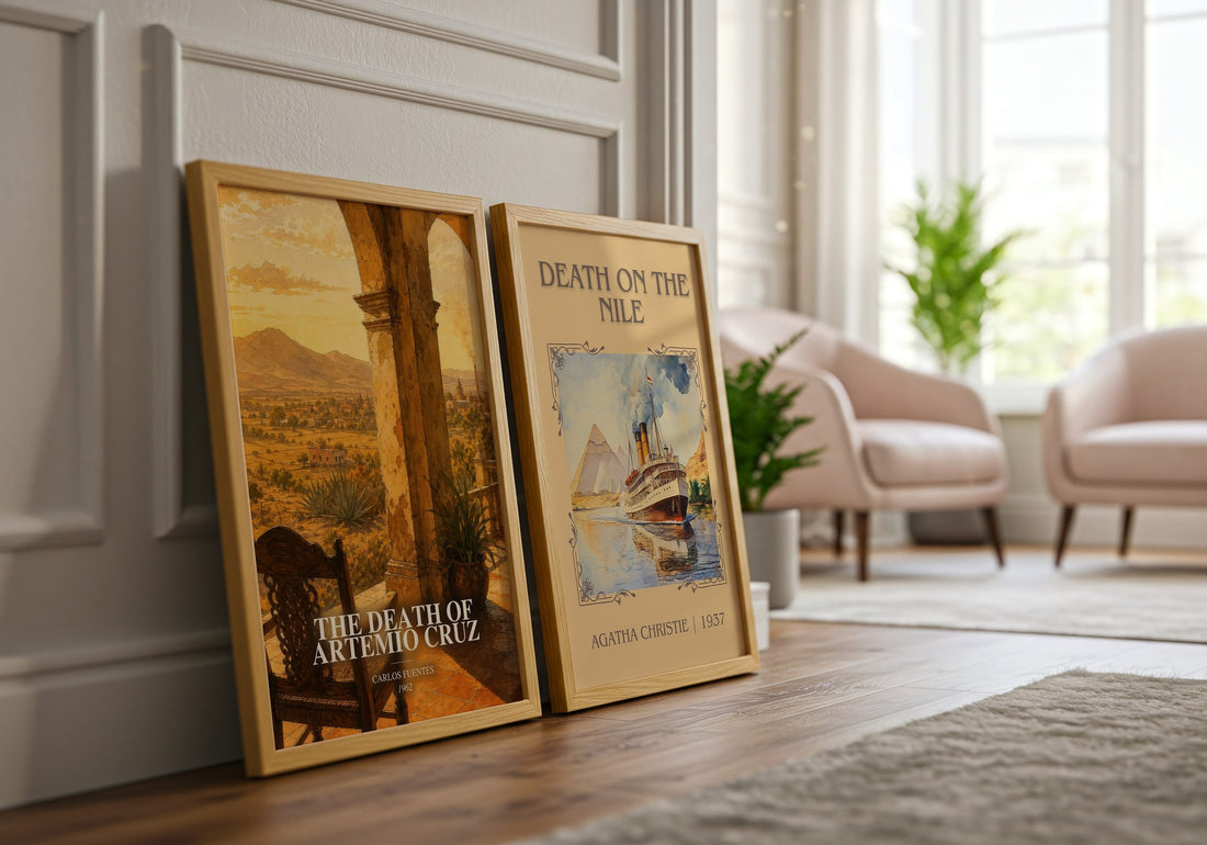 The Death of Artemio Cruz watercolour print framed by window – literary home decor