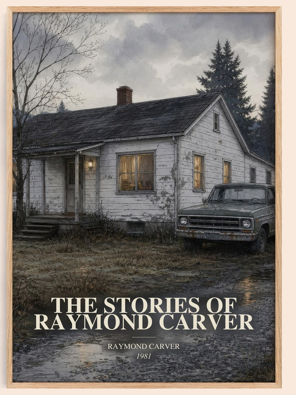 The Stories of Raymond Carver watercolour book poster by Raymond Carver – framed literary art print