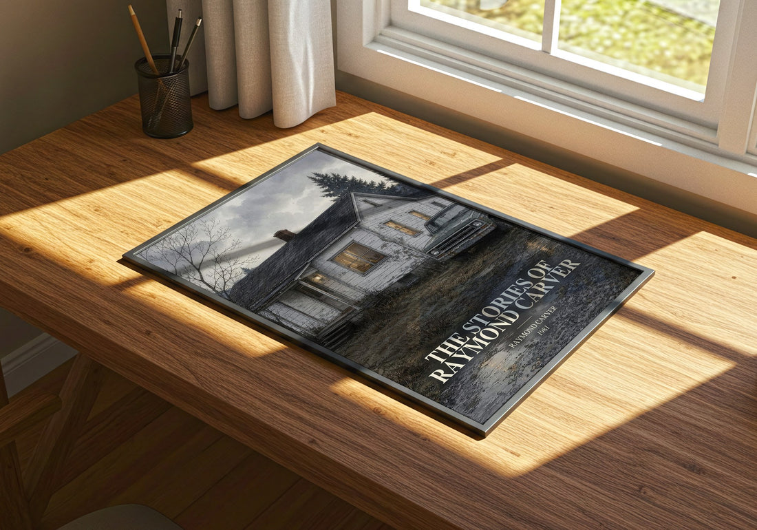 The Stories of Raymond Carver watercolour book poster framed on wall – literary fiction wall art