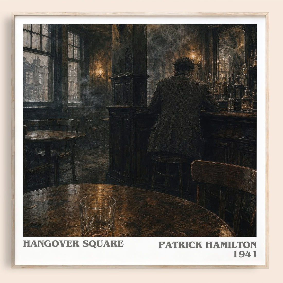 Hangover Square literary book poster by Patrick Hamilton – framed literary art print