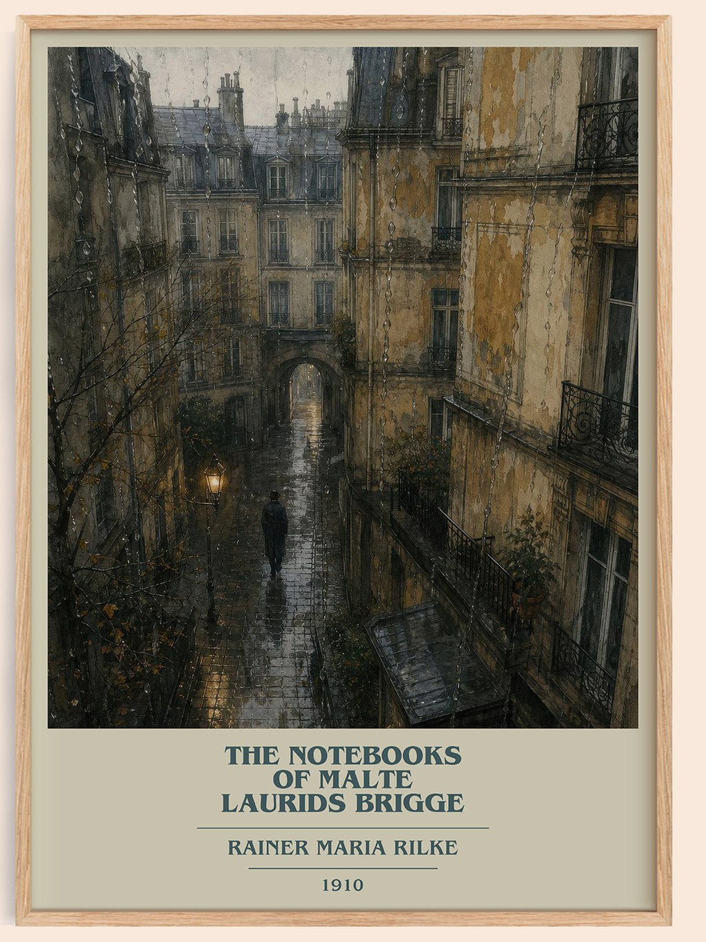 The Notebooks of Malte Laurids Brigge book cover book poster by Rainer Maria Rilke – framed literary art print