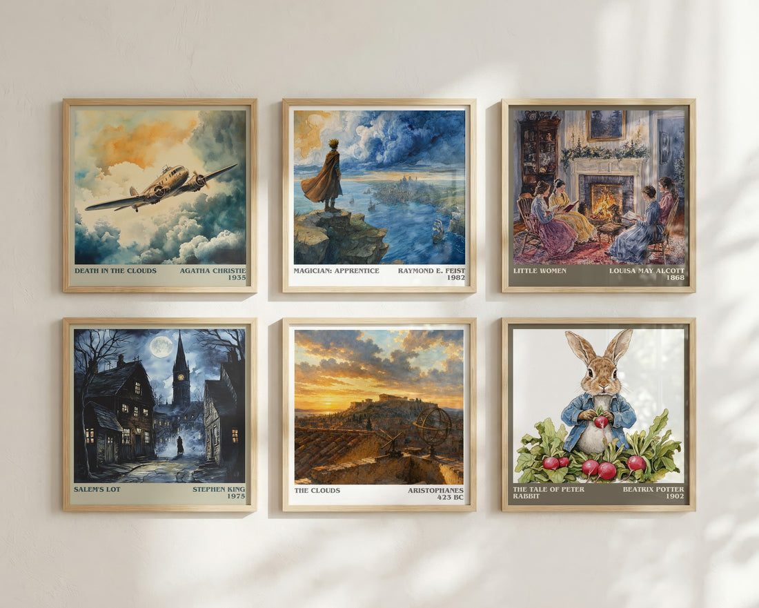 The Clouds literary print in frame leaning in hallway – classic literature wall art