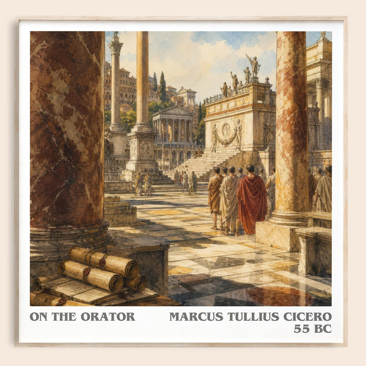 On The Orator literary book poster by Marcus Tullius Cicero – framed literary art print