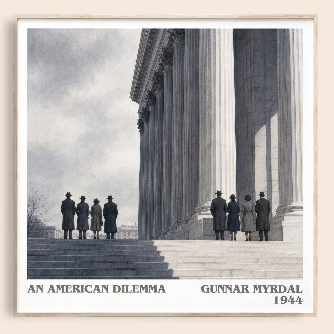 An American Dilemma literary book poster by Gunnar Myrdal – framed literary art print