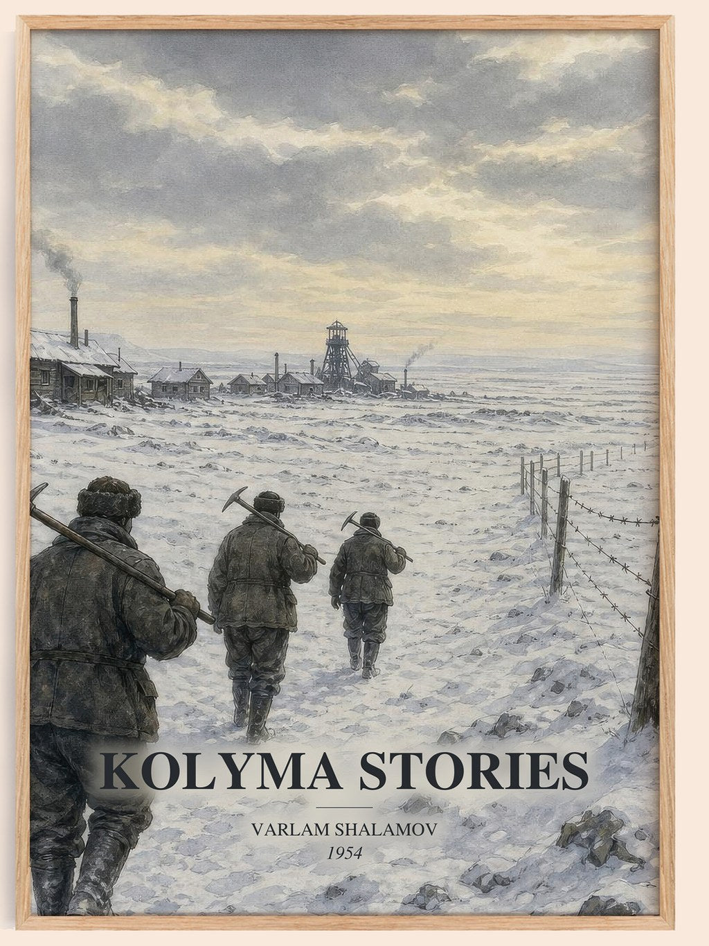 Kolyma Stories watercolour book poster by Varlam Shalamov – framed literary art print