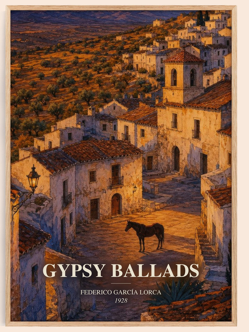 Gypsy Ballads watercolour book poster by Federico García Lorca – framed literary art print