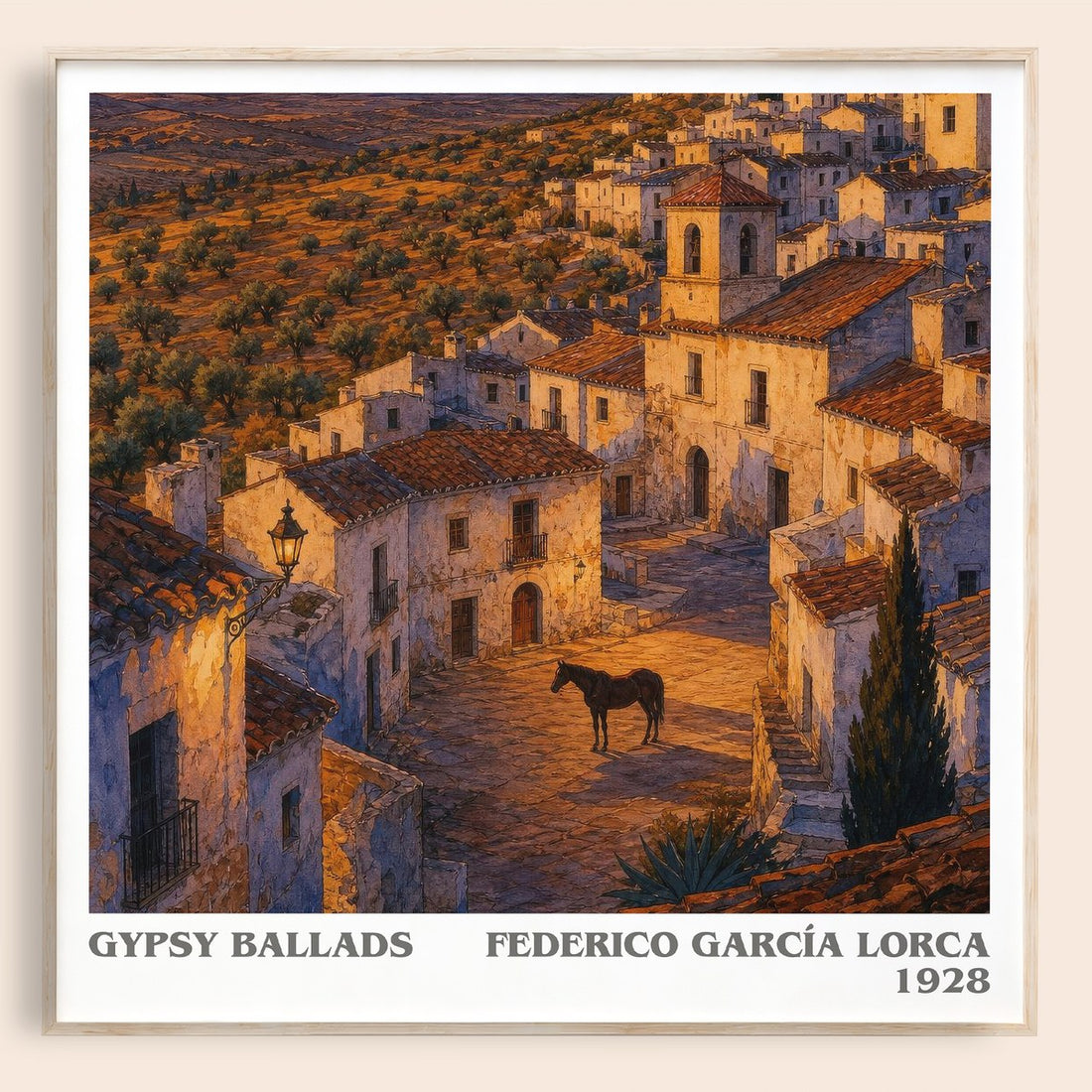 Gypsy Ballads literary book poster by Federico García Lorca – framed literary art print