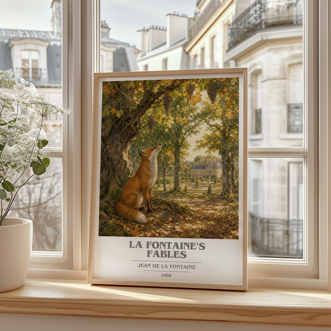 La Fontaine's Fables book cover poster colour and style options – Jean de La Fontaine book art