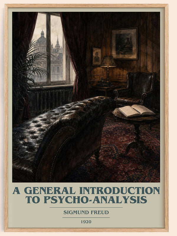 A General Introduction to Psycho-Analysis book cover book poster by Sigmund Freud – framed literary art print