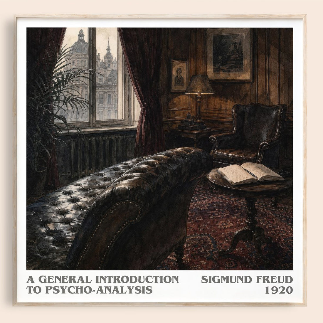 A General Introduction to Psycho-Analysis literary book poster by Sigmund Freud – framed literary art print