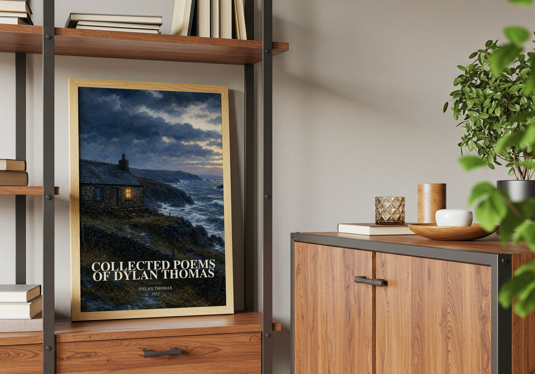 Collected Poems of Dylan Thomas book watercolour illustration paper finish options – matte satin gloss