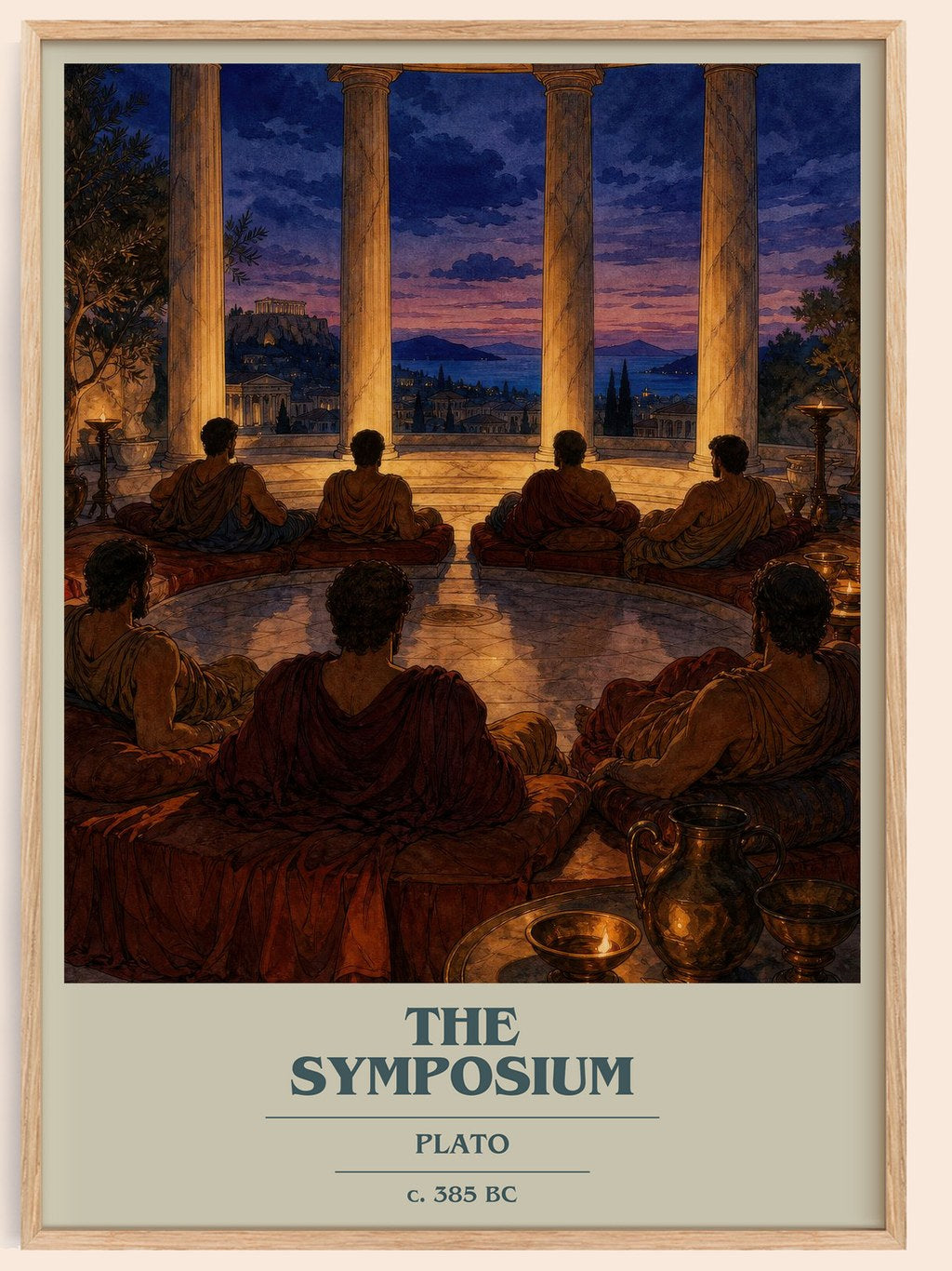 The Symposium book cover book poster by Plato – framed literary art print