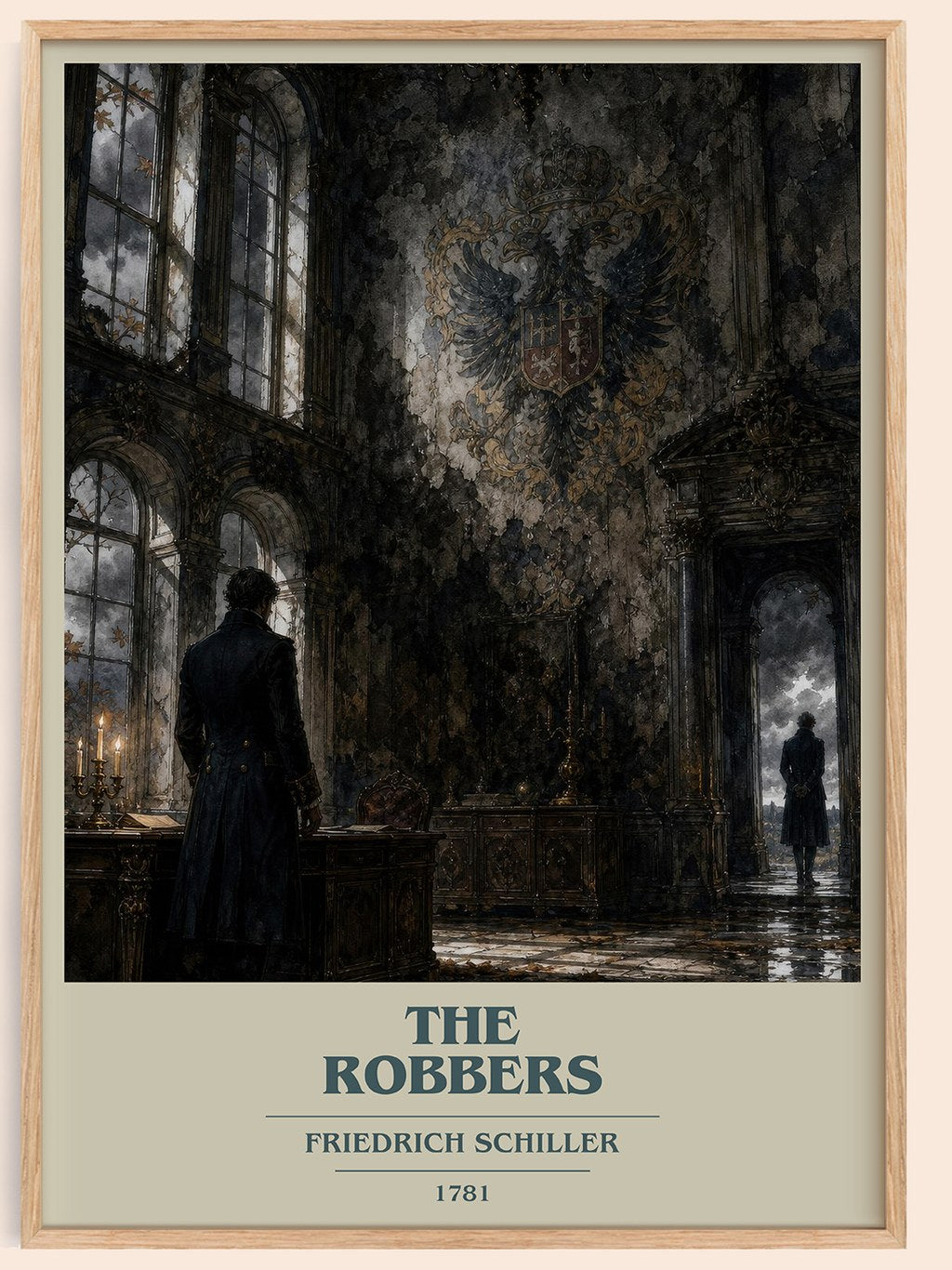 The Robbers book cover book poster by Friedrich Schiller – framed literary art print