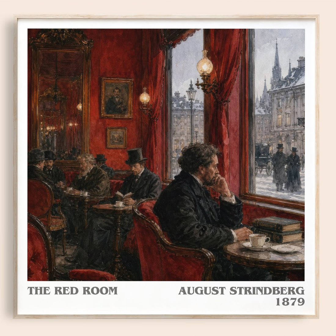 The Red Room literary book poster by August Strindberg – framed literary art print