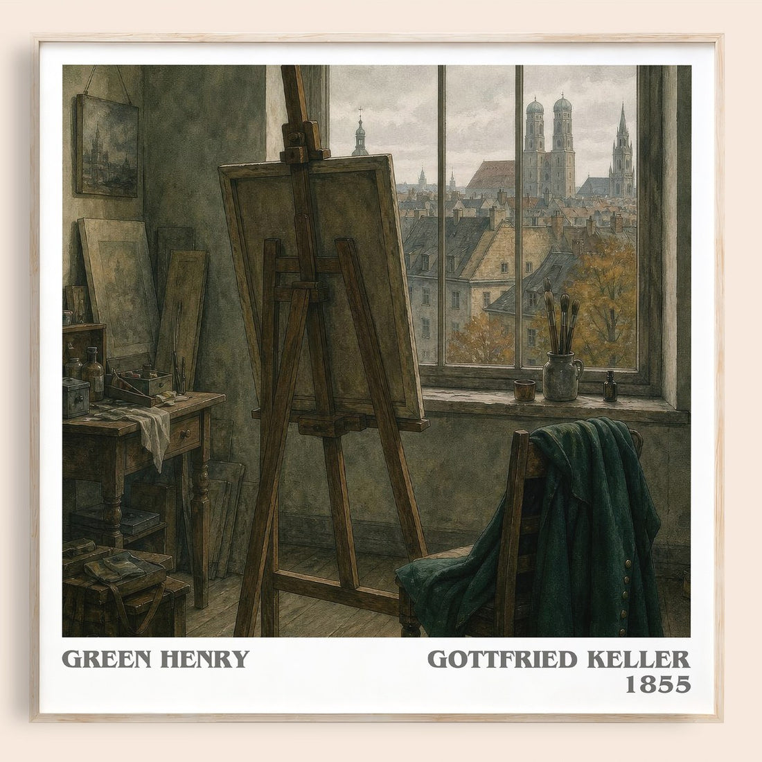 Green Henry literary book poster by Gottfried Keller – framed literary art print