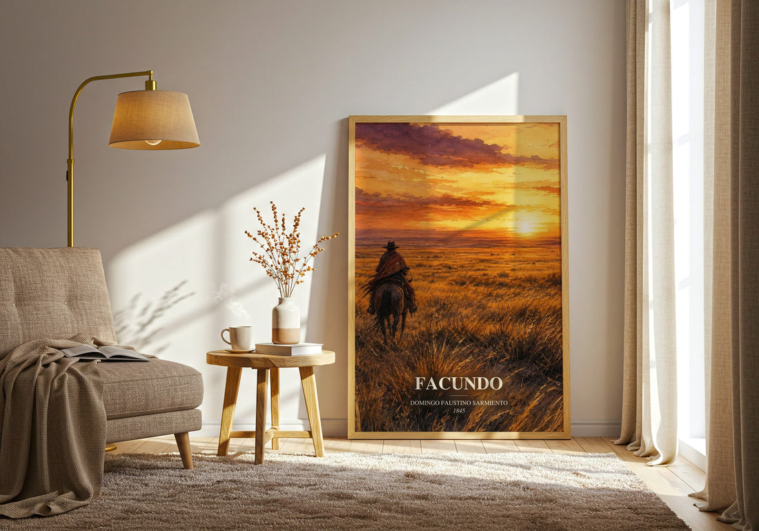 Facundo watercolour print in frame leaning in hallway – non fiction wall art