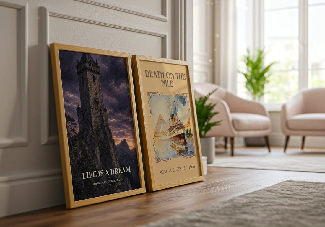 Life Is a Dream watercolour print framed by window – literary home decor