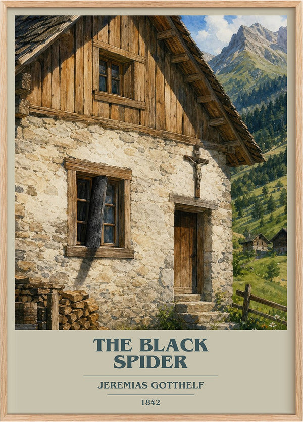 The Black Spider Book Cover Poster by Jeremias Gotthelf