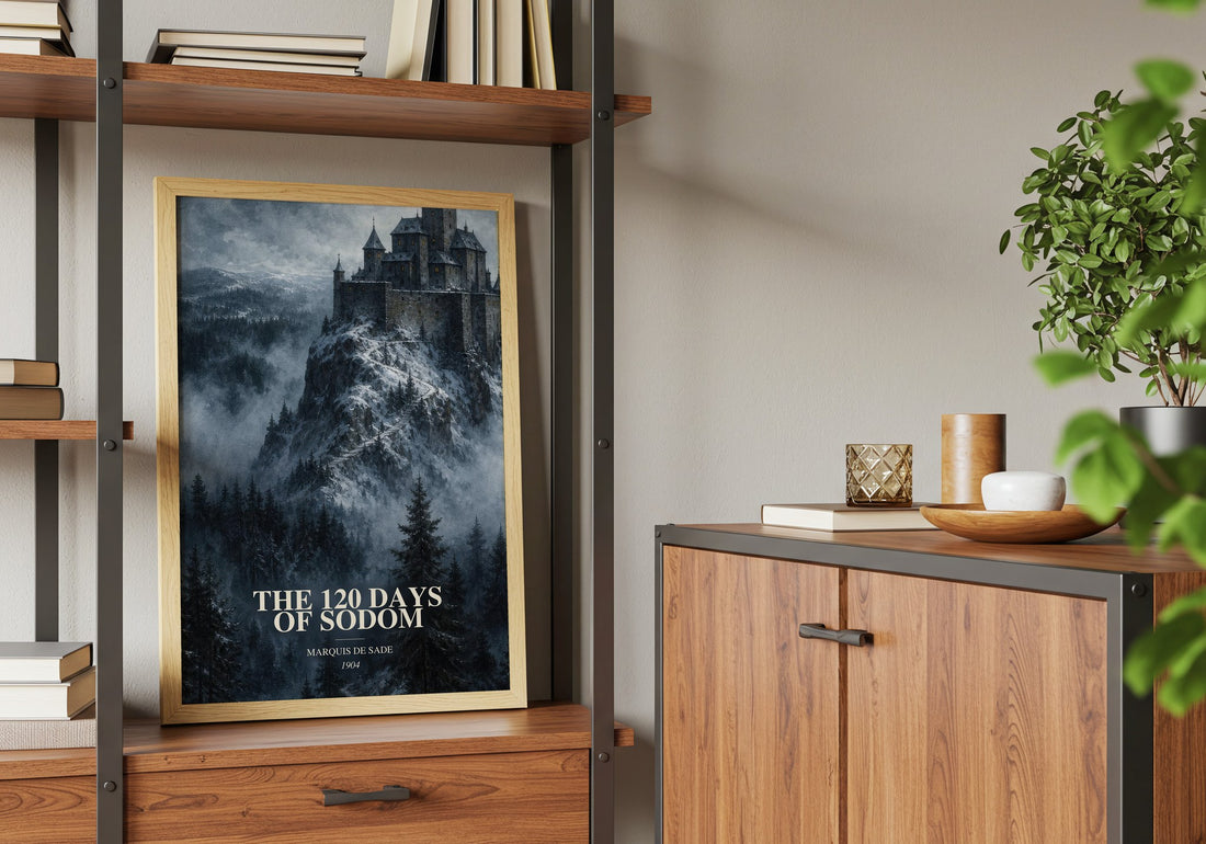 The 120 Days of Sodom book watercolour illustration paper finish options – matte satin gloss
