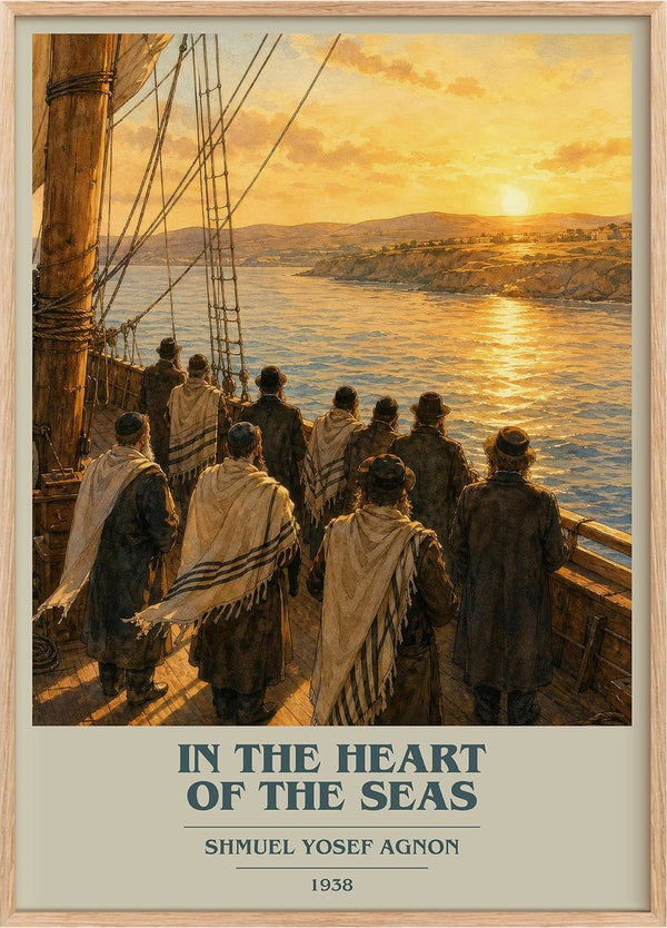In The Heart Of The Seas Book Cover Poster by Shmuel Yosef Agnon