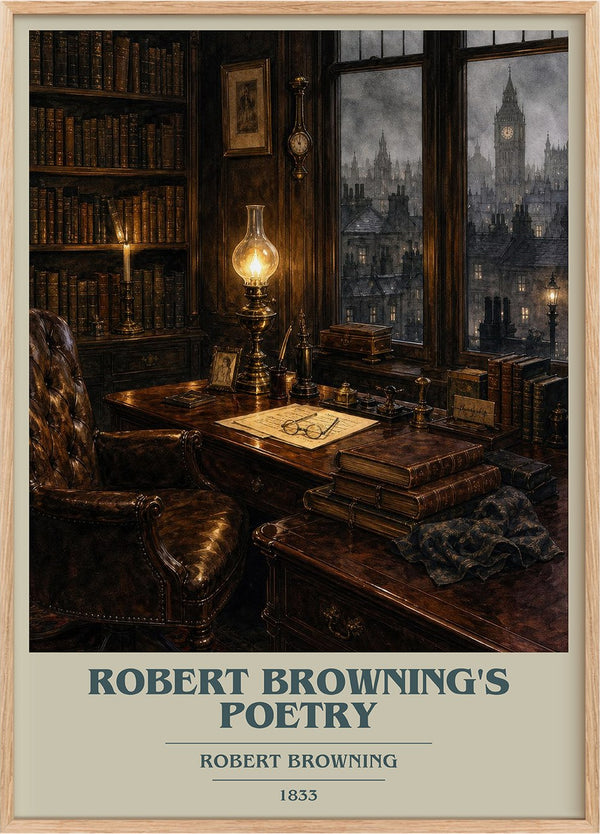 Robert Browning's Poetry Book Cover Poster by Robert Browning
