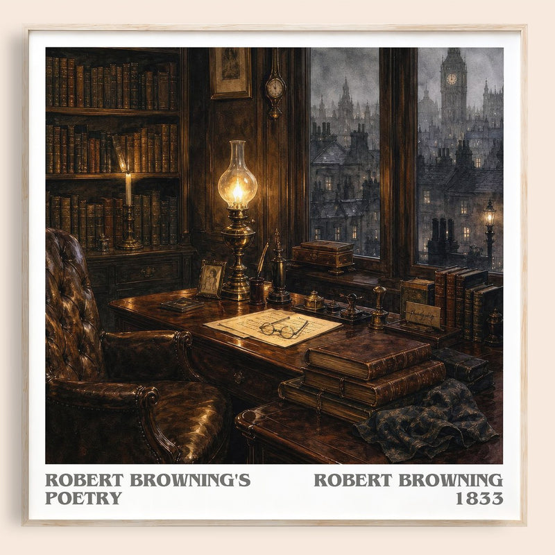 Robert Browning's Poetry literary book poster by Robert Browning – framed literary art print
