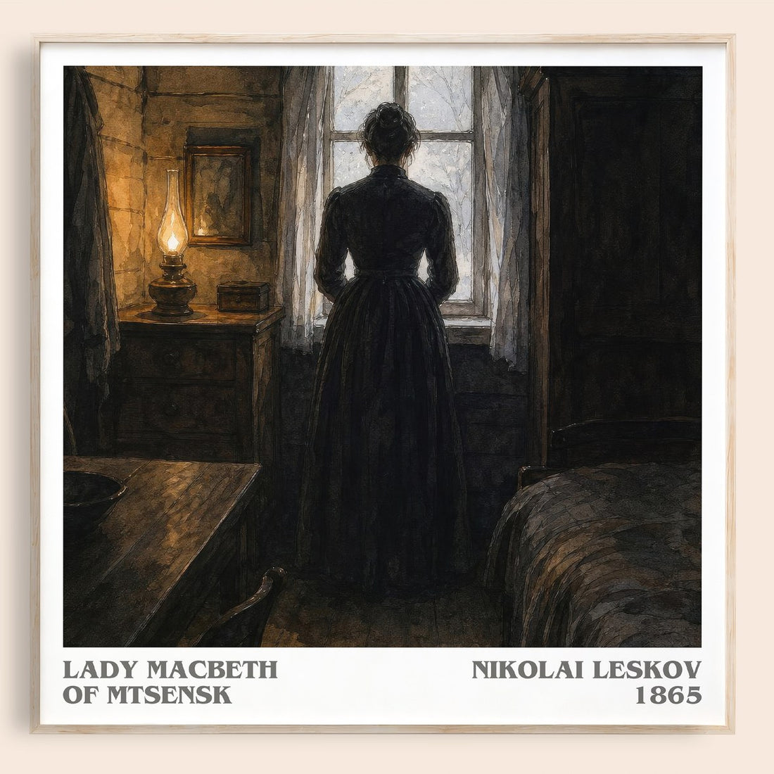 Lady Macbeth Of Mtsensk literary book poster by Nikolai Leskov – framed literary art print